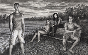 Image of the charcoal drawing Dodge Park by Edgar Jerins